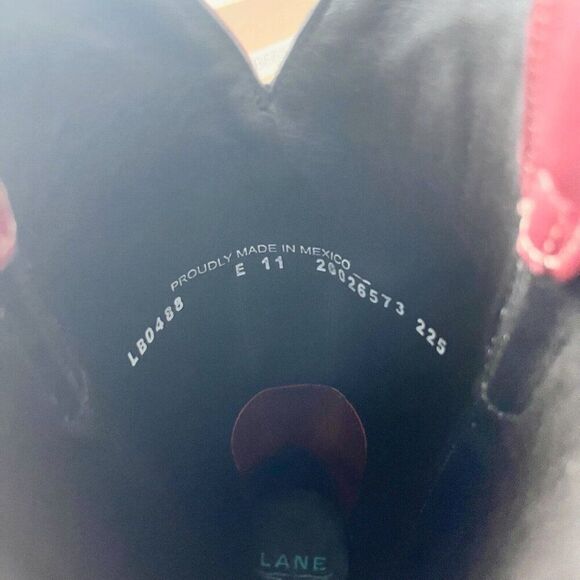 Lane LEXINGTON Cowboy Boots Womens 11 Red Leather Western Cowgirl Mid Calf Tall - Picture 9 of 11